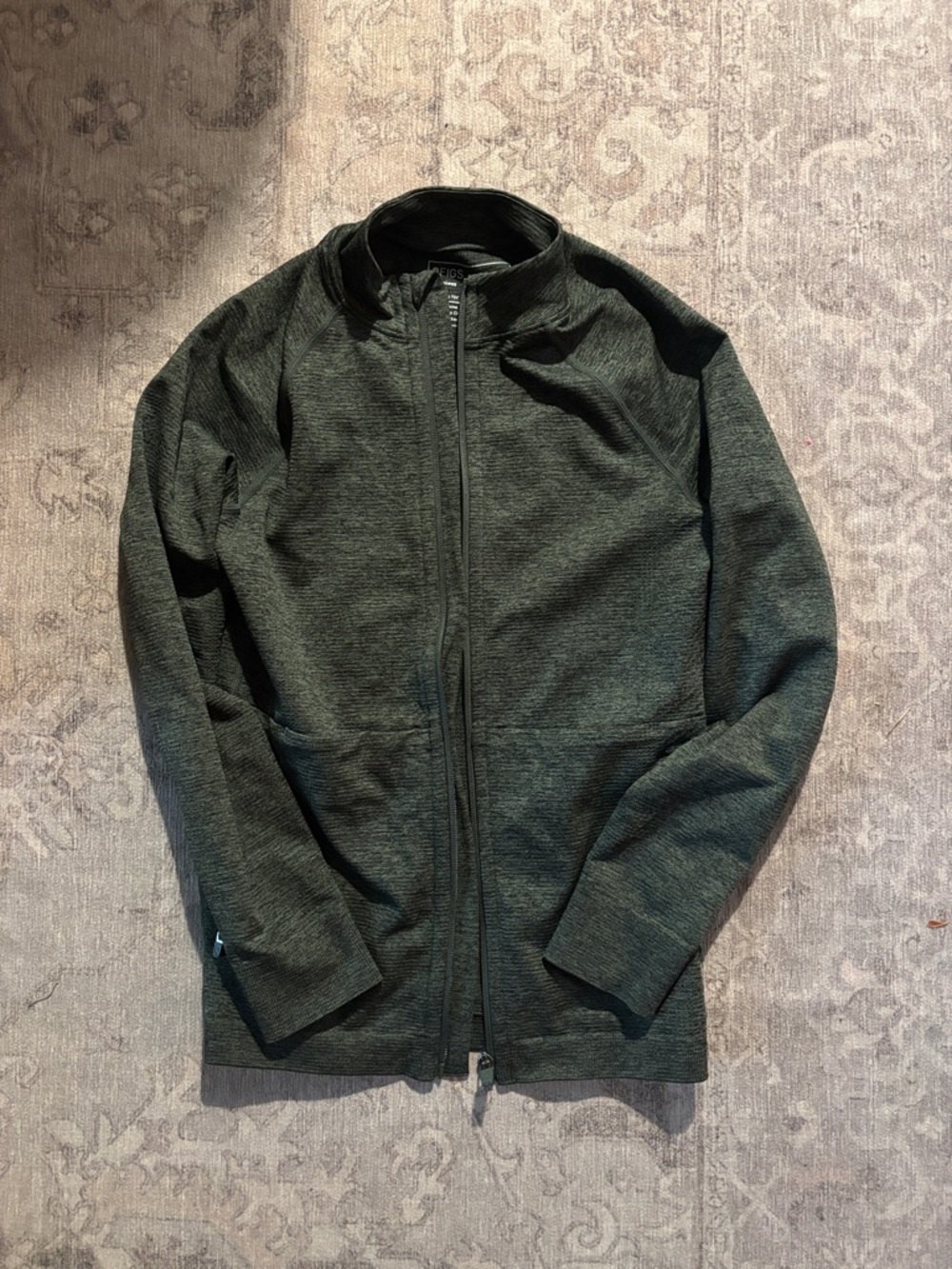 Dark Green FIGS on shift Full-Zip Jacket - Picture 2 of 7